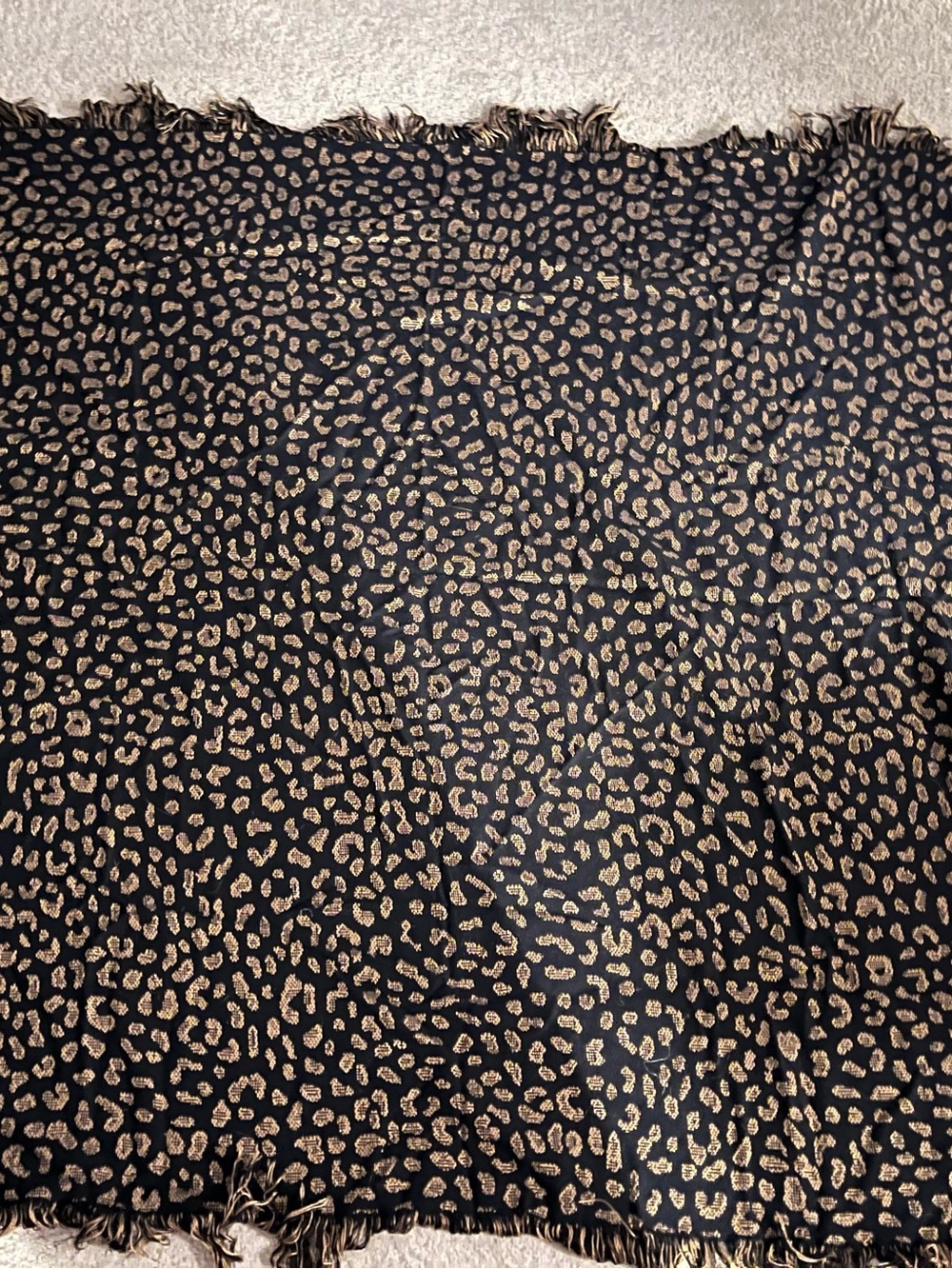 Cheetah Fringe Throw Blanket - Picture 4 of 4